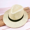 thumbnail image 3 of New Summer Men Straw Panama Hat Handmade Beach Cap Travel Sunhat, 3 of 8