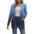 thumbnail image 1 of Gubotare Cardigans pour Femmes avec Poches, Décontractés, Légers, à devant Ouvert, Chandails Cardigan pour Femmes (Bleu Foncé, TTTG), 1 of 8