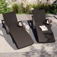 thumbnail image 2 of MODERNLUXE 80" Wicker Outdoor Chaise Lounge Chair Set of 2, Patio Rattan Reclining Chair with 4-Position Adjustable Back & Pull-out Side Table,Pool Lounge Chairs for Garden Beach Patio Poolside & Deck, 2 of 10