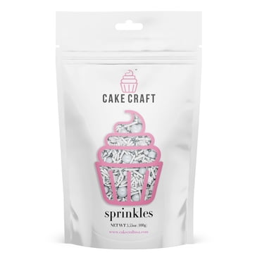 Cake Craft Silver Sprinkles Mix – 100g, Sugar Strands & Sugar Pearls, Elegant Mixed Sprinkles for Cakes, Cupcakes, Cookies & More