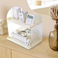 thumbnail image 2 of GROWTH TANK Étagère de Rangement de Bureau 2 Niveaux Support de Maquillage Transparent Jaune, 2 of 9