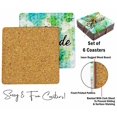 thumbnail image 4 of Inkdotpot Set of 6 Drink Coasters Easy Clean 4-inch SquareCoastersCork Base-Reusable- Quotes, 4 of 8
