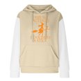 thumbnail image 4 of Rbaofujie Chandail à Capuchon pour Femmes Chandail Décontracté à Manches Longues à Col Rond Chandails pour Dames Hauts Blouse Chandail à Capuchon Uni Beige Chandail d'Halloween, 4 of 4