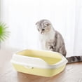 thumbnail image 1 of Durable Cat Litter Box, Large Cat Pan Semi-enclosed Cat Toilet with Shovel, 1 of 6