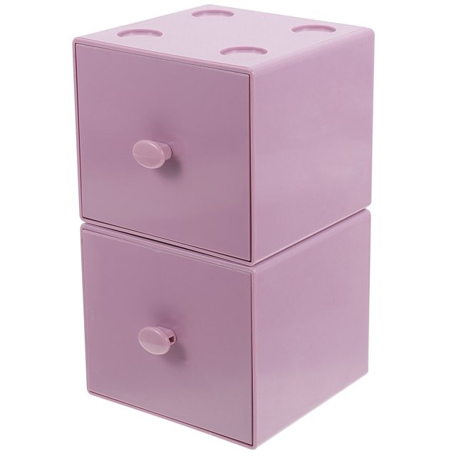 Miangastore Boîte de Rangement Violet 2Ensemble 3.7X3.6X3.3In