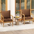 thumbnail image 4 of Gymax 2PCS Deep Seat Chair Cushion Pads Set Indoor/Outdoor w/ Rope Belts Brown, 4 of 9