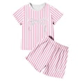 thumbnail image 3 of Ensemble de Sommeil d'Été pour Filles Style Coréen, Confortable, à Rayures, Manches Courtes, Deux Pièces, pour Usage Quotidien et Activités Extérieures, 3 of 3