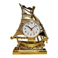 thumbnail image 2 of Table Clocks Home Decor Sailing Sculpture Desk Clock for Office Bedroom Kids Golden, 2 of 8