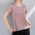thumbnail image 2 of Timegard Hauts pour Femmes Été Respirants Entraînement Course Col Rond Manches Courtes T-Shirts Athlétiques, 2 of 4