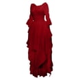 thumbnail image 4 of UPPADA Liquidation Robes d'Invitée de Mariage à Manches Évasées pour Femmes Robe de Cocktail Chic Robes de Bal d'Hiver Robes de Cocktail Formelles Robe à Carreaux Smockée Femmes, 4 of 6