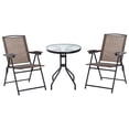 thumbnail image 1 of Outsunny Ensemble Bistro Pliant pour Patio avec Chaises Inclinables et Table Ronde, 1 of 10
