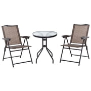 Outsunny Folding Patio Bistro Set with Reclining Chairs and Round Table