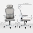 thumbnail image 3 of HOMCOM Ergonomic Office Chair, Mesh Desk Chair with Lumbar Support, Grey, 3 of 10