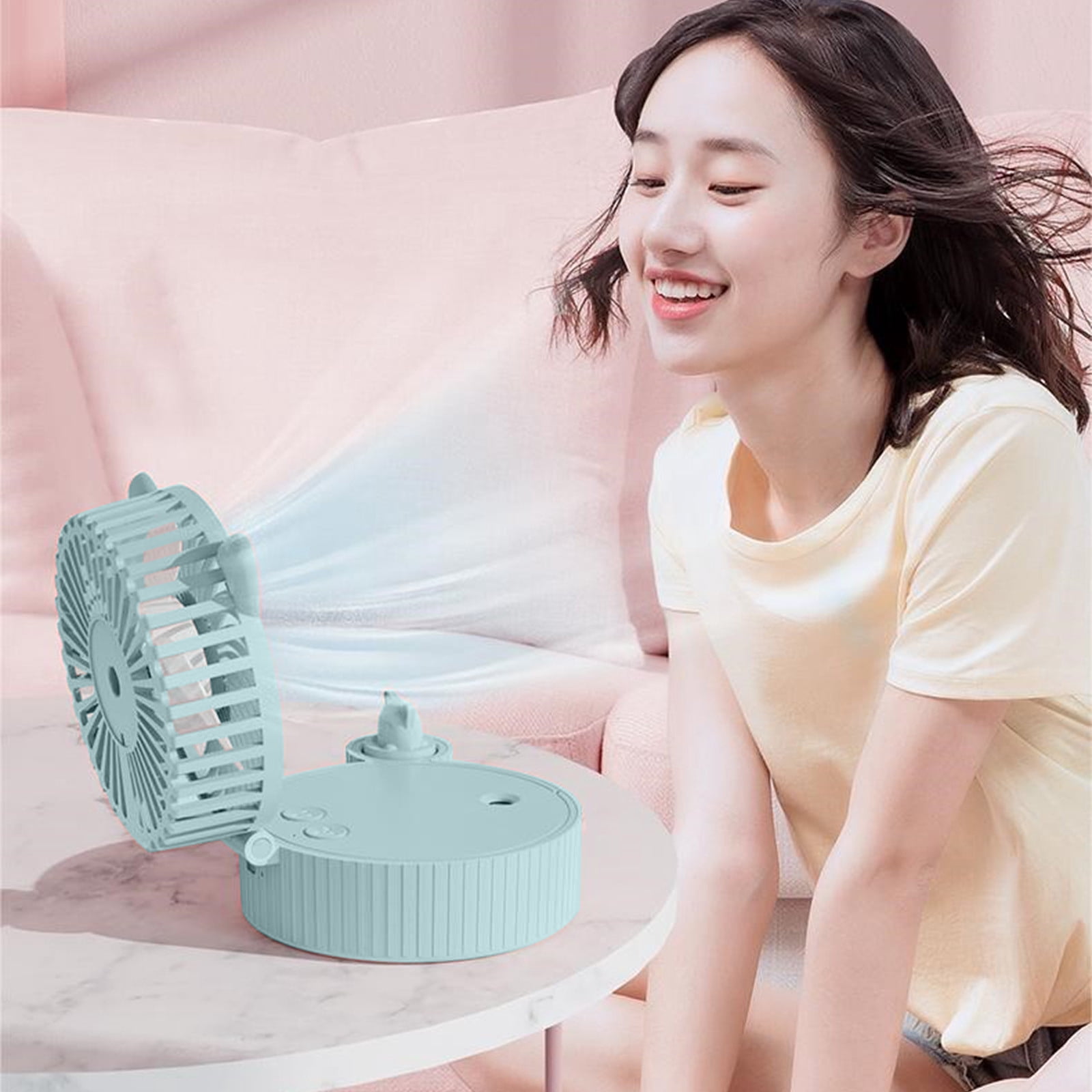 Wamans Air Conditioner Portable Portable Conditioner Usb Chargeable Chiller with 3-Speed with Led Lights for Home Office Bedroom