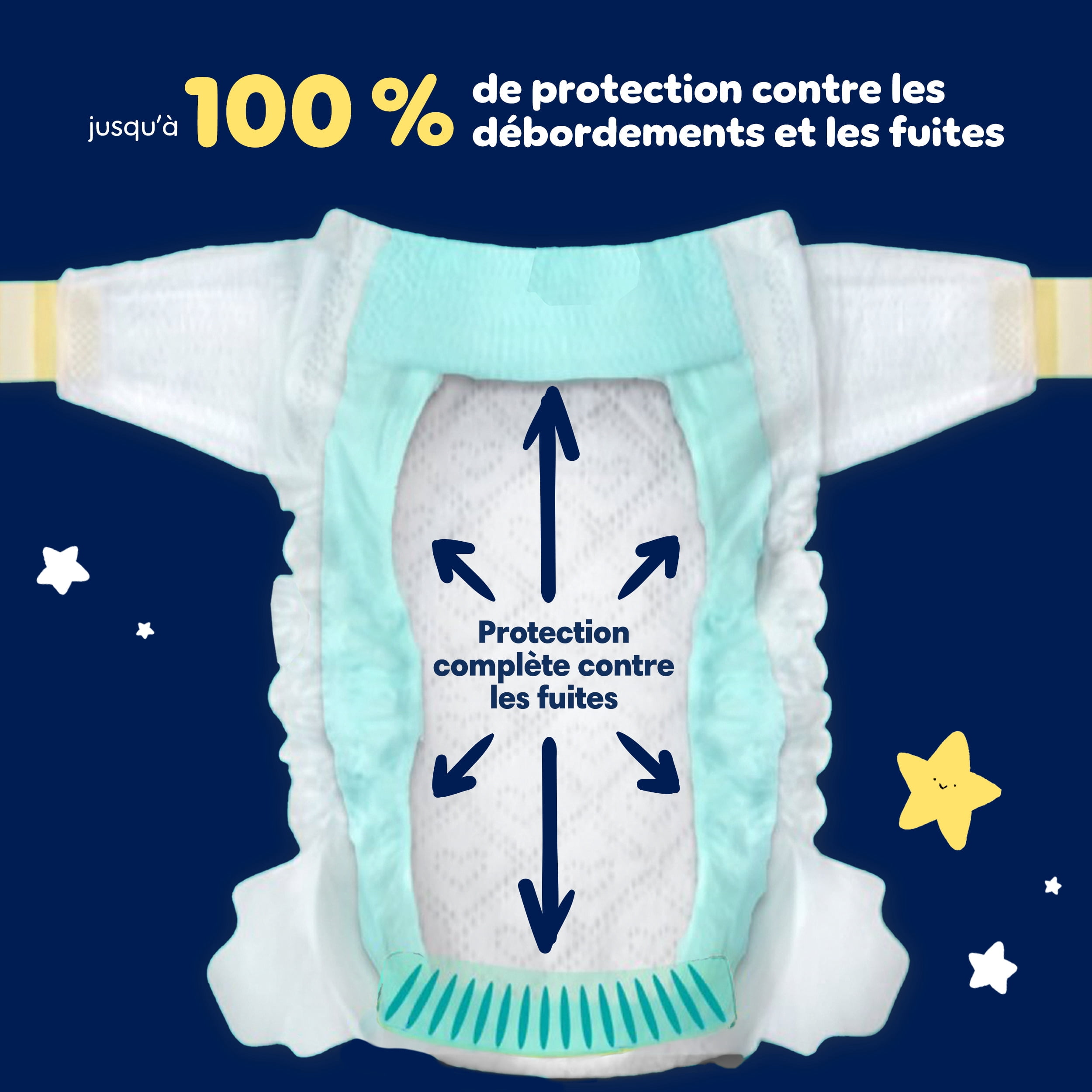ZZZ Couches de Nuit, Taille 4 (22-37 lbs), Couche pour Bébé Jetable à Protection Nocturne