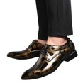 thumbnail image 4 of Men's Leather Shoes Classical Shoes for Men Formal Work Shoes for Men Wide Style On PU Low Shoes for Men Formal Office Shoes for Men Rubber Sole Block Heel Mens Shoes 574 Men Loafer Shoes, 4 of 9