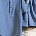 thumbnail image 4 of TIMIFIS Men's Tracksuits 2 Piece Casual Athletic Jogging Outfits Two Piece Cotton Linen Short Sleeve V Neck Tops And Shorts SetFall, 4 of 5
