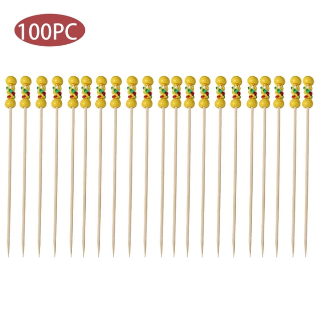 Yhmxh Kitchen Gadgets Dinnerware Set Forks Set 100pc Pick Fruit Fork Party Dessert Stick Cocktail Skewer Kitchen Accessories Flatware Set for Party Dinner Festive