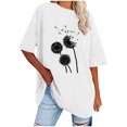thumbnail image 1 of Blouses pour Femmes T-Shirt Décontracté à Col Rond Imprimé pour Femmes Haut Ample à Manches Courtes Blouse, 1 of 1