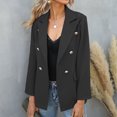 thumbnail image 2 of Pompotops Manteau Blazer Court pour Femme, Couleur Unie, Mode, Col à Revers, Boutons, Manches Longues, Liquidation, 2 of 5