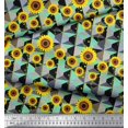 thumbnail image 3 of Soimoi Rayon Fabric Check,Dot & Sunflower Flower Print Sewing Fabric Yard 56 Inch Wide, 3 of 3