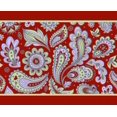 thumbnail image 2 of IBA Indianbeautifulart Feuilles Rouges et Ruban Artistique Floral Bordure Lacets de Tissu pour Artisanat Velours Imprimé Bordure 9 Yards Accessoires de Couture 4 Pouces, 2 of 2