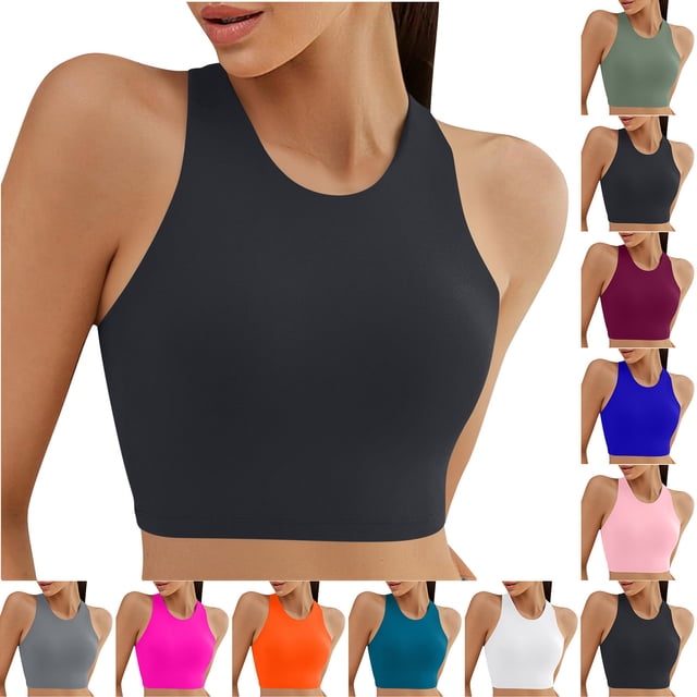 Sentmoon Bikini Top Curvy Womens Swimsuit Tummy Control Push Up Solid Color Plus Size Spaghetti Strap Backless Womens Bathing Suit Summer Vacation for Surfing and Water Sports