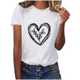 thumbnail image 1 of Diufon Hauts de la Saint-Valentin pour Femmes Tunique Décontractée à Manches Courtes Col Rond Chemisier Imprimé Graphique Mignon Tendance, 1 of 6
