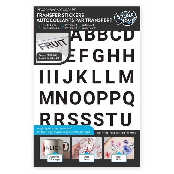 StickerYou Alphabet Letters Decorative Transfer Stickers