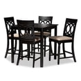 thumbnail image 1 of Baxton Studio Verina Ensemble de Pub 5 Pcs en Bois Espresso Rembourré Sable, 1 of 8