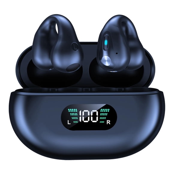TISHITA Écouteurs à Clip d'Oreille à Appairage Automatique Son Stéréo V5.3 Casques pour la Conduite Noir