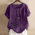 thumbnail image 2 of Birdeem Womens Summer Casual Round Neck Short Sleeve Printing Loose Shirt Tops, 2 of 5