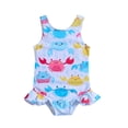 thumbnail image 1 of Toddler Girl Swimsuits One Piece Ruffle Sleeveless Girls Bathing Suit 18-24 Months, 1 of 6