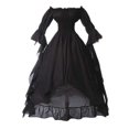 thumbnail image 2 of Yourumao Gothic Dresses for Women Renaissance Retro Solid Dress Plus Size Off Shoulder Maxi Dress Flared Sleeve Cosplay Costume Fall Winter Medieval Court Dress, 2 of 4