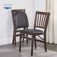 thumbnail image 4 of MECO Stakmore Wood Fabric Upholstered Seat Folding Chair Set, Espresso (2 Pack), 4 of 10