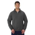 thumbnail image 1 of Jerzees Mens NuBlend Quarter Zip Cadet Collar Sweatshirt, S, Black Heather, 1 of 7