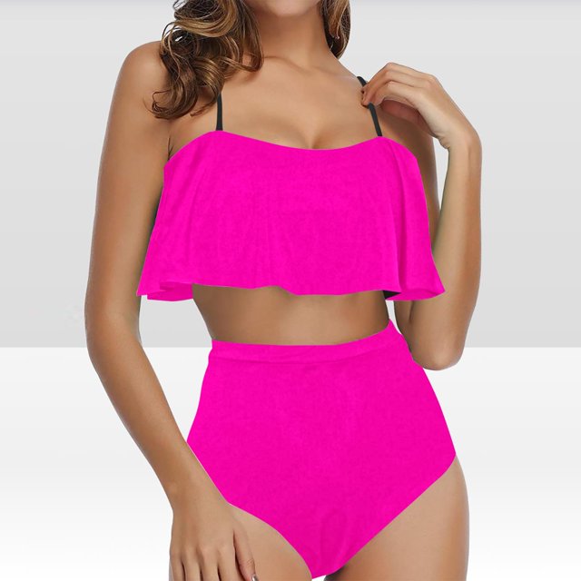 LSLJS Ensemble de Maillot de Bain Bikini à Volants pour Femmes, Maillots de Bain Bikini pour Femmes