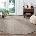 thumbnail image 1 of Safavieh Montauk Collection MTK330N Handmade Tassel Cotton Area Rug, 4' x 4' Round, Ivory / Anthracite, 1 of 1