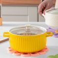 thumbnail image 1 of pitrice Placemat Heat Insulation Flower Pad Holder Kitchen Table Mat Anti-scalding Washable Reusable Drink Countertop Pink Green 1Set, 1 of 6