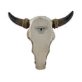thumbnail image 3 of Tooled Leather Look Covered Southwest Bull Skull Wall Sculpture, 3 of 4