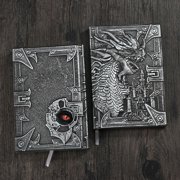 EGNMCR Diary NoteBook Notebooks for Work Retro Embossed Evil Dragon Notebook Dinosaur European Notepad Stereoscopic 100 Pages embossed notebook