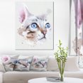 thumbnail image 1 of Chat aux Yeux Bleus Aquarelle - Impression sur Toile d'Art Animal, 1 of 4