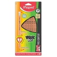 thumbnail image 1 of Maped FSC HB Triangular Pencils with Erasers – Pack of 12 + Included 1-Hole Pencil Sharpener, 1 of 4