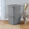 thumbnail image 3 of Sterilite 68 Liter Tote, Plastic Storage Bin with Snap-on Lid, Stackable, Gray, 3 of 8