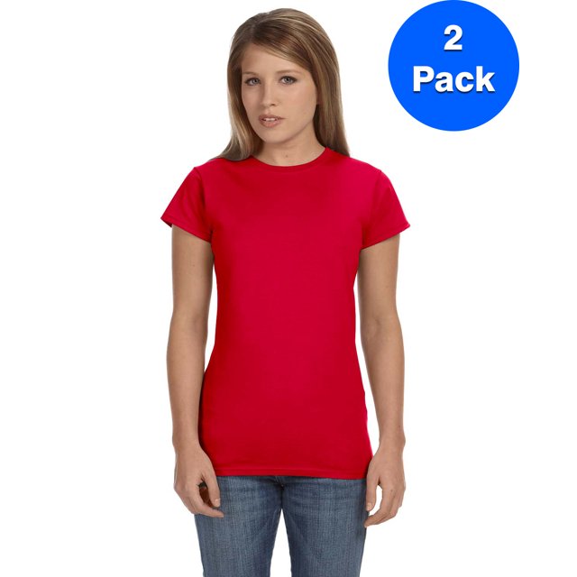 Gildan T-Shirt Ajusté Softstyle pour Femmes - G640L (Lot de 2)