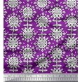 thumbnail image 1 of Soimoi Rayon Fabric Leaves & Floral Block Print Fabric by The Yard 42 Inch Wide, 1 of 3