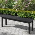 thumbnail image 2 of Gymax 55'' HDPE Outdoor Bench for 2-3 People Weatherproof Backless Patio Garden Bench Black, 2 of 9