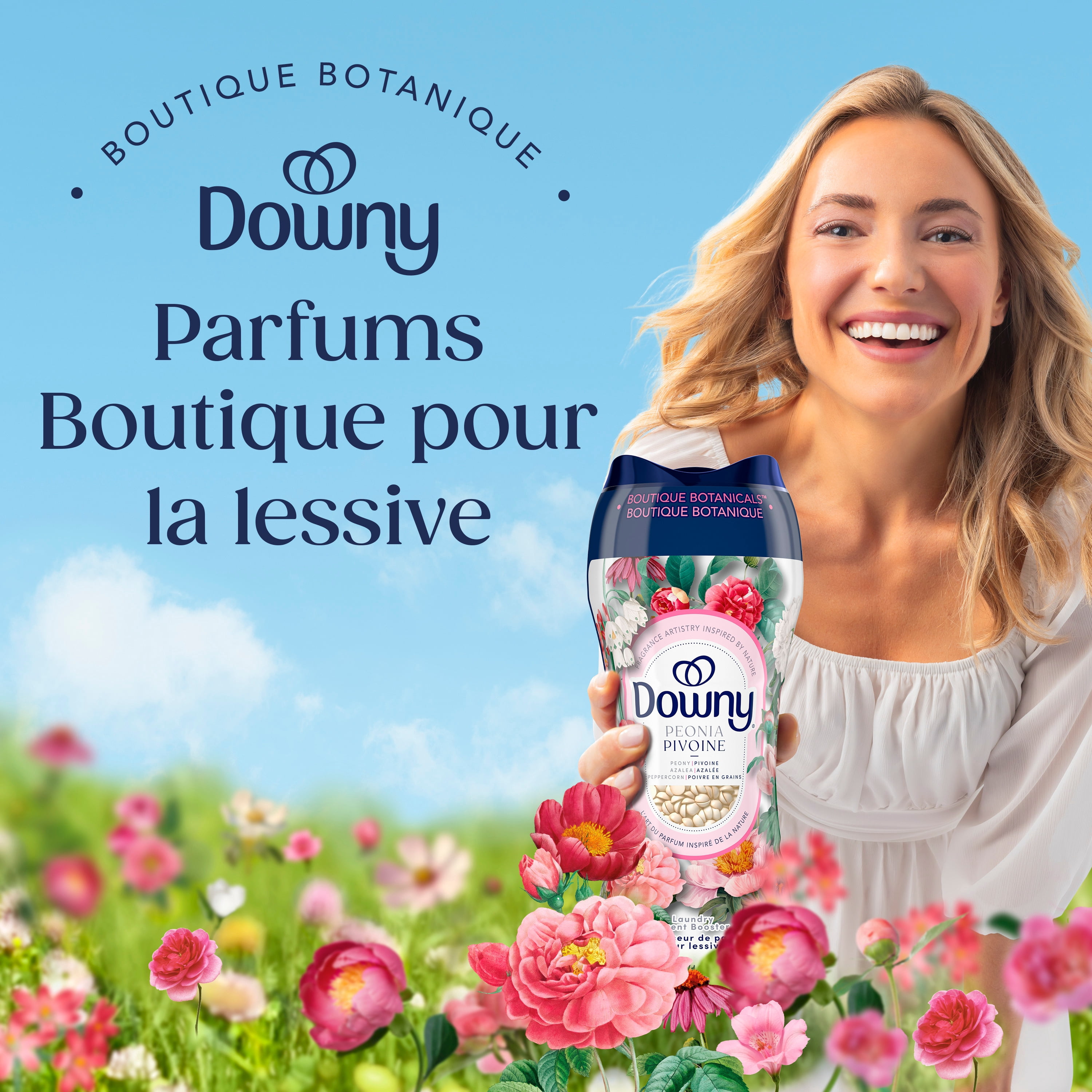 Downy Boutique Botanicals In Wash Laundry Scent Booster Beads, PEONIA Scent, 598 g, Boutique Fragrances inspired by the Artistry of Nature