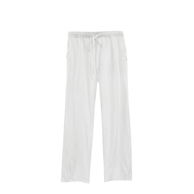 Timegard Plus Size Pants for Women Elastic Waist Drawstring Straight Leg Lounge Pants with Pockets