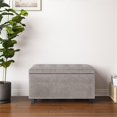 thumbnail image 2 of Cosmopolitan 34" Transitional Rectangle Ottoman in Gray Taupe Faux Leather, 2 of 7